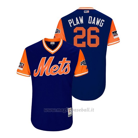 Maglia Baseball Uomo New York Mets Kevin Plawecki 2018 Llws Players Weekend Plaw Dawg Royal